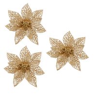 Set 3 ornamente brad Craciun Steaua Bethleemului auriu, 10x10 cm