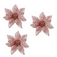 Set 3 ornamente brad Craciun Steaua Bethleemului roz