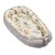 Cosulet patut bebe tip baby nest din bumbac 90x50 cm, cu doua fete Kidizi Baby Animals, bej, lavabil la masina automata
