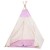 Cort copii stil indian Teepee Pink Dots, include covoras gros si 2 perne, stabilizator cadou