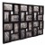 Rama foto 86x57 cm, colaj 24 fotografii dimensiuni diferite, negru