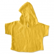 Bluza din muselina cu maneca scurta si gluga Kidizi Aris curry