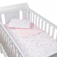 Set lenjerie matlasata 3 piese Kidizi Fairy Clouds, include perna, plapumioara si cearceaf