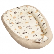 Cosulet bebelus din muselina bumbac 100% Kidizi Baby Nest Cuddly Buddies  –  reglabil si reversibil, 90x50 cm