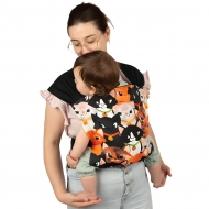Marsupiu bebe ergonomic ajustabil si compact Kidizi Goya Cats ,de la 4,5-15 kg, include saculet transport