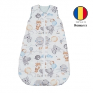 Sac de dormit bebe de vara din bumbac 100% 0-3 luni Kidizi Tiny Adventures, 0.5 tog