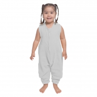 Sac de dormit copii de vara din muselina dubla cu picioare 18-36 luni Kidizi Grey 0.3 tog