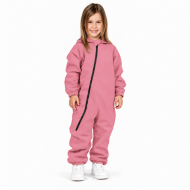 Salopeta impermeabila pentru copii cu gluga din softshell Kidizi roz, 3-4 ani, model pentru fete