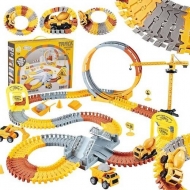 Set santier de constructii cu pista flexibila,180 elemente