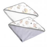 Set doua prosoape bebelus din bumbac cu gluga 90x90 cm Kidizi Koala Friends