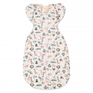 Sistem de infasat transformabil in sac de dormit, 1-6 luni Kidizi Swaddel Confort UP Safari, bumbac flausat, 1 tog, pentru toamna-iarna