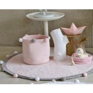 Covor copii rotund din bumbac 120 cm Lorena Canals Bubbly Pink, roz, lavabil la masina de spalat