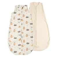 Set 2 saci de dormit de vara pentru copii din muselina dubla 3-18 Kidizi Cuddly Buddies, 0.3 tog