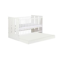 Patut lemn Paula alb cu sertar Klups