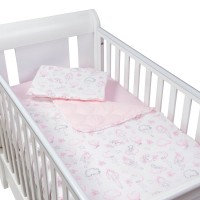 Set lenjerie matlasata 3 piese Kidizi Fairy Clouds, include perna, plapumioara si cearceaf