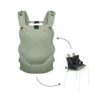 Sistem de purtare transformabil in inaltator scaun masa Babymoov Moov & Boost creat in colaborare cu medici kinetoterapeuti Verde