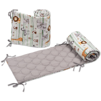 Set 2 aparatori laterale matlasate patut 120x60 cm Kidizi Safari Deluxe – protectie laterala completa, inaltime 35 cm