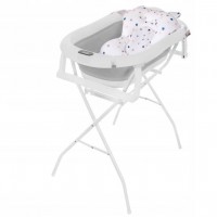 Cadita pliabila cu stand Genua grey, include termometru electronic,hamac detasabil si dop,0-2 ani