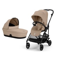 Carucior reversibil 2 in 1 Cybex Melio B Carbon Almond Beige, landou inclus 