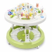 Centru de activitati transformabil in premergator Kidizi Orbit Activity Seat verde pentru bebelusi - panou rotativ 360°, reglabil pe inaltime si pliabil