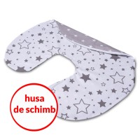 Husa bumbac detasabila pentru Perna alaptare Kidizi Celia Galaxy Grey