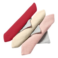 Set 3 lavete absorbante pentru bebelusi din frotir si muselina 22x22 cm  Kidizi Girls, cu agatatoare practica