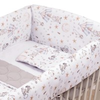 Lenjerie patut Maxi cu aparatori laterale matlasate pentru pat 120x60 cm Kidizi Circus