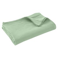 Paturica bebe de vara din muselina dubla 100x70 cm Kidizi Mint