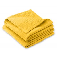 Paturica bebe de vara din muselina dubla 100x70 cm Kidizi Dark Yellow