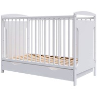 Patut din lemn 120x60 alb cu sertar Karly Hubners