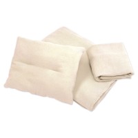 Lenjerie patut din muselina dubla 120x60 cm Kidizi ivory, include cearceaf, perna, husa pilota si pilota, bumbac 100%