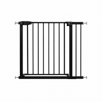 Poarta de siguranta copii Kidizi Rexa negru, reglabila 97-103 cm, montaj prin presiune, inchidere automata, certificata EN1930