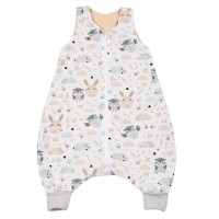 Sac de dormit de vara cu picioare 6-18 luni Kidizi Forest Friends 0.5 tog, mansete transformabile in soseta