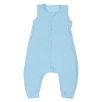 Sac de dormit copii de vara din muselina dubla cu picioare 6-18 luni Kidizi Sky 0.3 tog, bumbac 100%