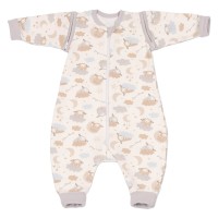 Sac de dormit copii cu picioare si maneci detasabile din bumbac flausat 6-18 luni Kidizi On a Cloud Pastel,1 tog