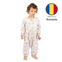 Sac de dormit copii cu picioare si maneci detasabile din bumbac flausat 18-36 luni Kidizi On a Cloud Pastel,1 tog