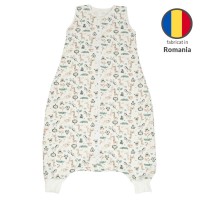 Sac de dormit cu picioare din bumbac flausat 5-7 ani Kidizi Safari, 1 tog