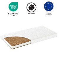 Saltea patut multistrat cocos Kidizi LUX 120x60x12 cm, husa detasabila si lavabila, antialergica, 0-3 ani