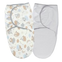 Set 2 sisteme de infasat reglabil din bumbac 0-3 luni Kidizi On a Cloud Pastel, 100% bumbac