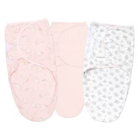 Set 3 sisteme de infasat reglabil din bumbac 0-3 luni Kidizi All Pink, 100% bumbac