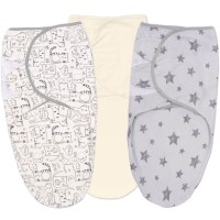 Set 3 sisteme de infasat reglabil din bumbac 0-3 luni Kidizi Miauw, 100% bumbac