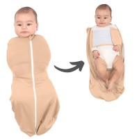 Sistem de infasat cu fermoar dublu Kidizi SnugPod UP Peach M, pentru bebelusi cu greutate de 3.8-7 kg, 0.5 tog