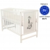 Patut din lemn masiv 120x60 cm Bria alb si saltea cocos LUX 120x60x12 cm, include bariera, reglabil pe 3 nivele, certificat EN71
