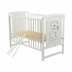 BabyNeeds - Patut din lemn Timmi 120x60 cm cu laterala culisanta, Alb + Saltea 12 cm