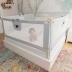 Bariera protectie pat culisanta XXL 160 cm Bears Grey, inaltime reglabila 68-98 cm, model interconectabil