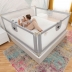 Bariera protectie pat culisanta XXL 160 cm Bears Grey, inaltime reglabila 68-98 cm, model interconectabil