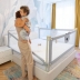 Bariera protectie pat culisanta XXL 160 cm Bears Grey, inaltime reglabila 68-98 cm, model interconectabil