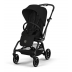 Set carucior 2 in 1 Cybex Eezy S Twist+ 2 cu landou si adaptori, Magic Black, cadru negru, recomandat de la nastere si pana la 22kg