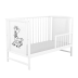Patut din lemn masiv 120x60 cm Bria alb si saltea cocos LUX 120x60x12 cm, include bariera, reglabil pe 3 nivele, certificat EN71