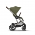 Carucior pentru nou nascut Cybex Balios S Lux Moss Green, maner rotunjit
